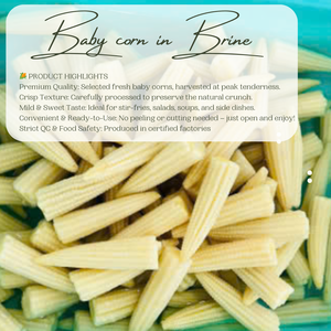 ข้าวโพดเด็กเล็กกระป๋องในน้ำเกลือจากเวียดนาม ผู้จัดจำหน่ายอาหารและแปรรูปแบบขายส่ง OEM KMI - Product Image 2