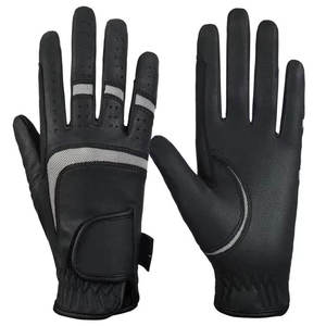 Men's Genuine Leather Riding Gloves Solid Color Regular Fit <b>Equestrian</b> Safety Gear - Product Image 6