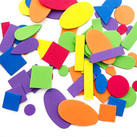 200 pièces assorties de jeux éducatifs et d'activités artistiques pour enfants - Formes géométriques en mousse EVA de 2 mm d'épaisseur, mélange de 6 couleurs, faciles à découper, souples et flexibles
