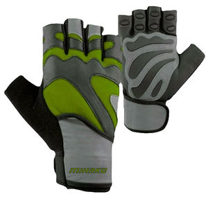 Alta calidad ligero medio dedo transpirable gimnasio Fitness guantes antideslizante ajustable muñequera cuero duradero Unisex peso - Product Image 6