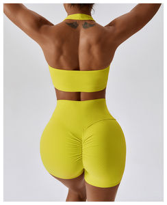 Wholesale High Waisted <b>Women's</b> <b>Biker</b> <b>Shorts</b> Breathable Butt Lift Workout Leggings Scrunch Butt Yoga Logo Stretch Gym <b>Shorts</b> - Product Image 2