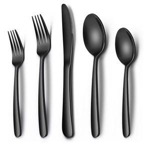 Cuchara de sopa de cena de acero inoxidable, 8 piezas, vajilla de lujo, cuchara y tenedor, juego de cubiertos de boda, Apto para lavavajillas - Product Image 3