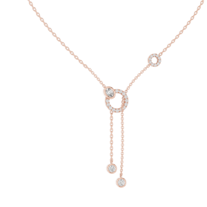 สร้อยคอรูปตัว Y เพชรสร้างในห้องปฏิบัติการ 0.463 กะรัต ทอง 18KT, 14KT และเงิน 925  ทองคำสีกุหลาบ สีเหลือง สีขาว จี้เครื่องประดับหรูหรา - Product Image 2