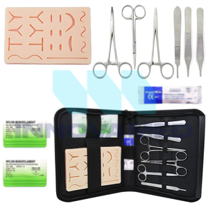 Kit de Sutura para Estudiantes, 19 Piezas Precortadas, con Logotipo, Herramientas, Opciones de Empaque Manual, Reutilizable, Autoclavable, Kit de Entrenamiento Médico - Product Image 1