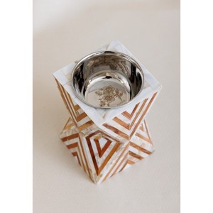 Portavelas de bakhor con incrustaciones de madera hechas a mano ecológicas con forma cuadrada y redonda de impresión en huecograbado para todas las ocasiones - Product Image 2