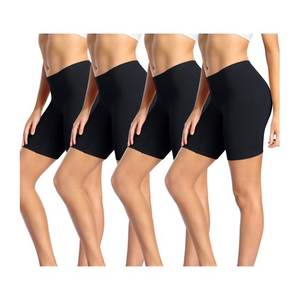 กางเกงขาสั้นเอวสูงสำหรับผู้หญิงเอวสูงสำหรับเล่นโยคะออกกำลังกายยิมฟิตเนสผ้าบางระบายอากาศได้ดีควบคุมหน้าท้อง - Product Image 3