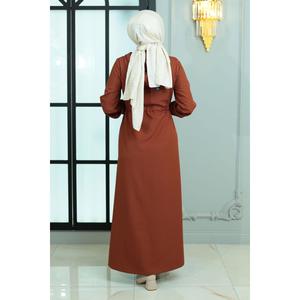 Manteau Abaya Trench-coat Modeste Quotidien à Lacets et Fermeture Éclair, Taille Élastique, Modèle Mega Merchant 18974 - Product Image 4