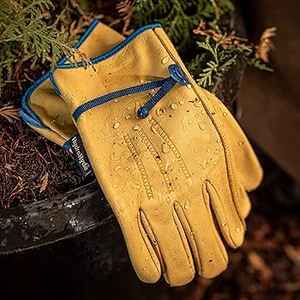 Gants de travail de conducteur en cuir de chèvre blanc de haute qualité Logo personnalisé bande élastique hiver chaud respirant pour les scènes décontractées en plein air - Product Image 3