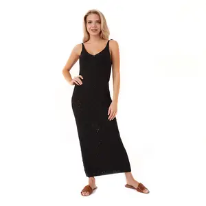 Neues Design Damenstrand-Tunika einzigartiger Stil gestrickt Baumwolle lockere Silhouette
