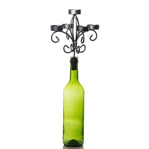 Bougeoir lampe, bouteille suspendue en cristal argenté - Product Image 3
