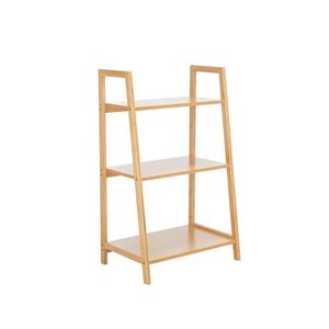 OEM Eco-Friendly Storage Rack Natural Color Rubber Solid <b>Wood</b> 3-Tier Shelves <b>Units</b> for Bathroom Bedroom Kitchen Living Room - Product Image 6
