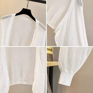 Cárdigan Casual de Invierno de Punto de Seda de Hielo 100% Algodón para Mujer con Cierre de Botones y Cuello en V - Product Image 4