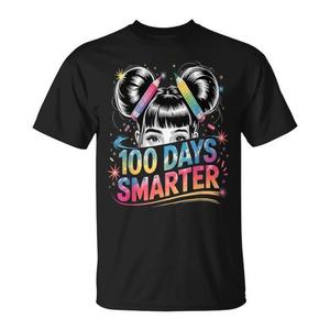 T-Shirt à manches courtes et col rond pour filles, impression numérique, pour la rentrée scolaire, 100 Days Smarter Girls - Product Image 1
