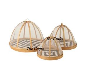 Bamboo Rattan Serving Tray With <b>Dome</b> Finest Quality Snacks Serving Tray With <b>Dome</b> For Event Tableware Use - Product Image 2