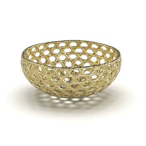 ชามกลมอลูมิเนียมชุบทองวัสดุโลหะตามสั่ง - Product Image 1