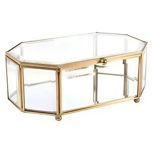 Joyero de Lujo Personalizable, Ecológico, de Latón y Vidrio con Diseño Moderno y Compartimentos para Anillos, Pulseras y Collares - Product Image 1