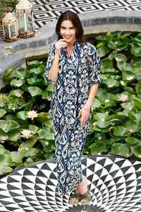 ชุดเสื้อผ้าฝ้ายแท้พิมพ์ลายดิจิตอลทำมือ2ชิ้นใส่ได้ทุกวันใส่สบายๆสีฟ้าและสีขาวสั่งสินค้าจำนวนมากได้ - Product Image 3