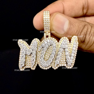 Joyería STAR, Colgante de Letra Unisex con Diamante Cultivado en Laboratorio, Chapado en Oro de 10K, Corte Brillante, Estilo Hip Hop, Personalizado, para Uso Diario - Product Image 1