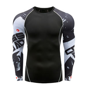 Vente en gros Custom Sublimation Rash Guard Hommes et Femmes Jiu Jitsu MMA BJJ Rush Guard Black Design by You! - Product Image 5