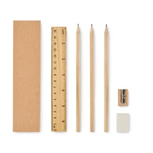 Ensemble de papeterie en bois STOX personnalisé, gadgets personnalisables pour organiser votre espace de travail - Product Image 1