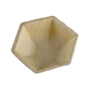 Bol à dîner hexagone biodégradable écologique de la meilleure qualité, vaisselle jetable compostable en feuille de palmier pour mariage et événements - Product Image 3