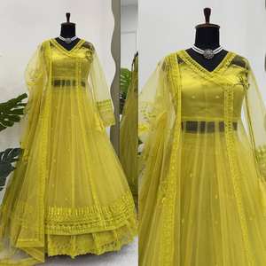 Chemisier en rayonne pakistanaise traditionnelle indienne élégante broderie miroir pour l'été et l'hiver vêtements de fête Navratri adaptés Lehenga Choli - Product Image 5