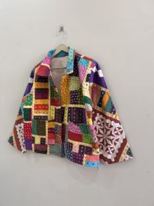 Chaqueta Corta con Apliques, Estilo Vintage, Unisex, de Algodón, Talla Grande - Product Image 4