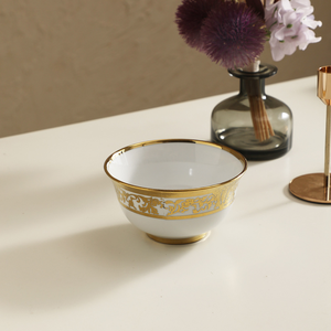 Service de table en porcelaine fine dorée en relief de luxe avec un design moderne élégant, résistant à la chaleur et lavable au lave-vaisselle pour 4 personnes - Product Image 4