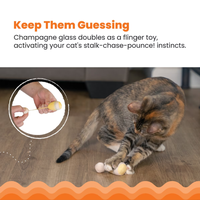 Lot de 6 jouets en peluche pour chat, design gâteau et bouteille de vin, avec plumes froissées et herbe à chat, jouets interactifs à mordre et à mâcher