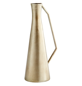 Jarrón de metal dorado alto y delgado con acento decorativo moderno elegante para esquinas de sala de estar y decoración Premium - Product Image 2