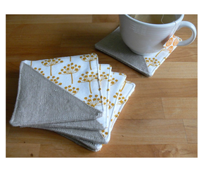 ถาดรองแก้วผ้าลินินสองชั้นและผ้าลินินทรงสี่เหลี่ยมสีฟ้ากำหนดขนาดได้เอง - Product Image 4