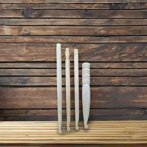 Agujas de Tejer de Hueso Natural Pulido Portátiles, para Manualidades de Crochet, Proyectos de Arte Religioso Ecológico, Estilo Europeo - Product Image 1