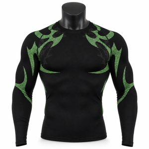 Top Sale Men’s <b>Long</b> <b>Sleeve</b> Compression Shirt Graphic Gym Fitness Tight <b>Base</b> <b>Layer</b> Sportswear Custom OEM Wholesale - Product Image 1