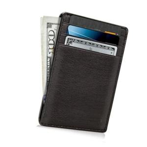 Organizador de tarjetero de color negro de cuero genuino recién llegado - Product Image 1