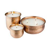 Venta al por mayor moderno tarro de la vela del Metal Juego de tres decoración del hogar Vaso de la vela 3PCS Precio bajo Diseño festivo Nueva llegada