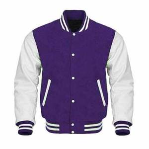 Veste d'hiver en laine personnalisée en gros hommes col montant Baseball lettre Applique Chenille broderie Varsity Patches - Product Image 4