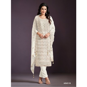 New Collection Maruti Fashion Semi-Stitched Chinon Silk Pakistani Suit for <b>Women</b> Embroidered Festive Wear <b>Kurta</b>/Kurti Exported - Product Image 1