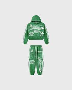 Pantalones de chándal de algodón 100% de lujo para hombre personalizados con lavado de diamantes de imitación ácidos Bolsillos con cordón de serigrafía de ajuste suelto-para invierno - Product Image 1