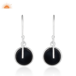 Best Selling Sterling Silver Natural Round Shape <b>Black</b> Onyx Gemstone Dangle <b>Earring</b> Custom Jewelry <b>for</b> <b>Women</b> Gift <b>for</b> Her - Product Image 3