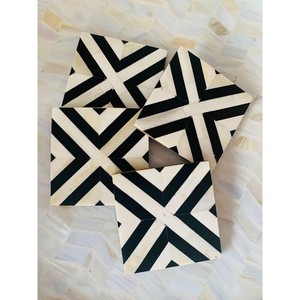 Handmade Bone Inlay Coasters Unique Anti-Slip <b>Wood</b> Mats & Pads Highest Quality Customizable Bone Inlay Design - Product Image 4