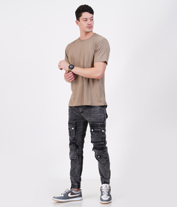 เสื้อยืดผู้ชายผ้าฝ้ายออร์แกนิคพิมพ์ลายนูน200gsm 180gsm แขนสั้นติดป้ายคอ - Product Image 4