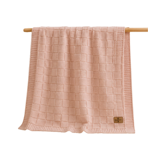 Couverture tricotée 100 % coton pour bébé, vente en gros, OEM – Couverture douce en tricot torsadé pour poussette, fournisseur Denizli Turquie - Product Image 1