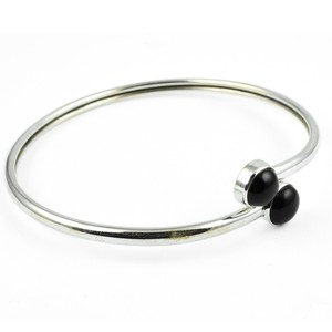 Cute Stone Black Onyx 925 Sterling Silver Charm Bracelet for Wedding Party & Gift - Product Image 3