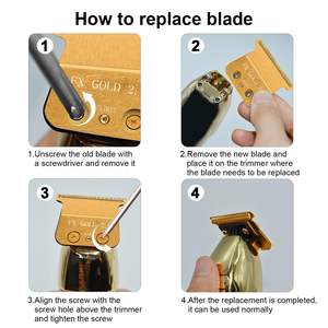 Paquete de 2 Cuchillas de Repuesto DLC con 4 Protectores, Color Dorado, Compatibles con Recortadoras para Cortar el Cabello - Product Image 2