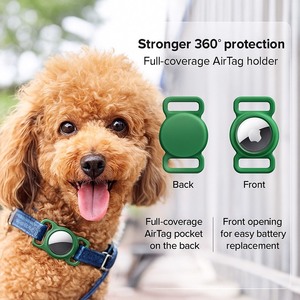 Attache pour collier d'animal de compagnie AirTag, en silicone souple écologique, mini support pour collier de chien ou de chat, absorbant les chocs, imperméable et protecteur - Product Image 4