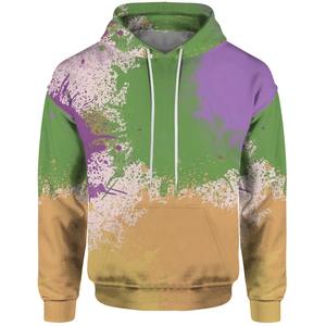 100% coton hommes Vintage polaire à capuche Streetwear soleil délavé à l'acide personnalisé strass Logo surdimensionné en détresse teint uni - Product Image 4