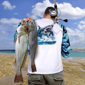 Venta al por mayor de fábrica, camisas de pesca con máscara, protector solar, protección Uv, Jersey de pesca, manga larga, transpirable, ropa de pesca de torneo - Product Image 4