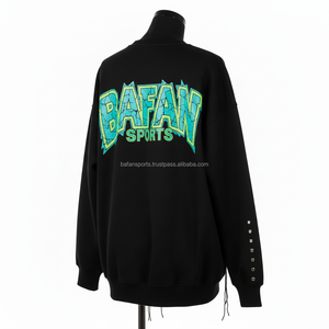 เสื้อสเวตเชิ้ตผู้หญิง ผ้าสีดำ แต่งแผ่นปักเงา โลโก้สั่งทำพิเศษ ดีไซน์ทันสมัย ระบายอากาศได้ดี - Product Image 5