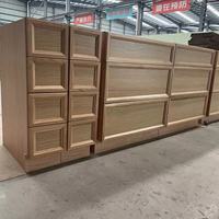 Meubles de cuisine modulaires modernes en chêne massif blanc, élégance fabriquée en usine, finition laquée en contreplaqué RTA, tiroir coulissant pour évier
