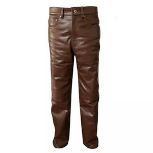 Pantalon en cuir uni de toutes les couleurs en peau de mouton Fitness Gym Slim Workout Faux Leather Pants Stacked Flare Leather Pants - Product Image 4